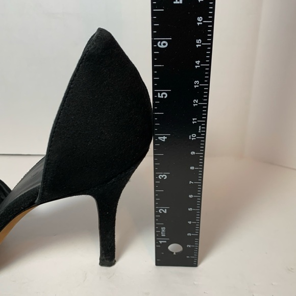 Vince Celeste Black Suede Pointed Toe D'Orsay Heel Pumps Size 8.5M - Picture 8 of 11